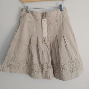 NWT Fransa Cotton Lined Skirt Medium Sz 8 Pleated Lace & Embroidered Details